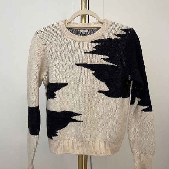Glitchcore Urban Outfitters Ecoté Cream and Black Sweater, S - Picture 2 of 6